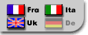 Scegli la lingua: Italiano, Inglese, Francese, Tedesco (under construction)